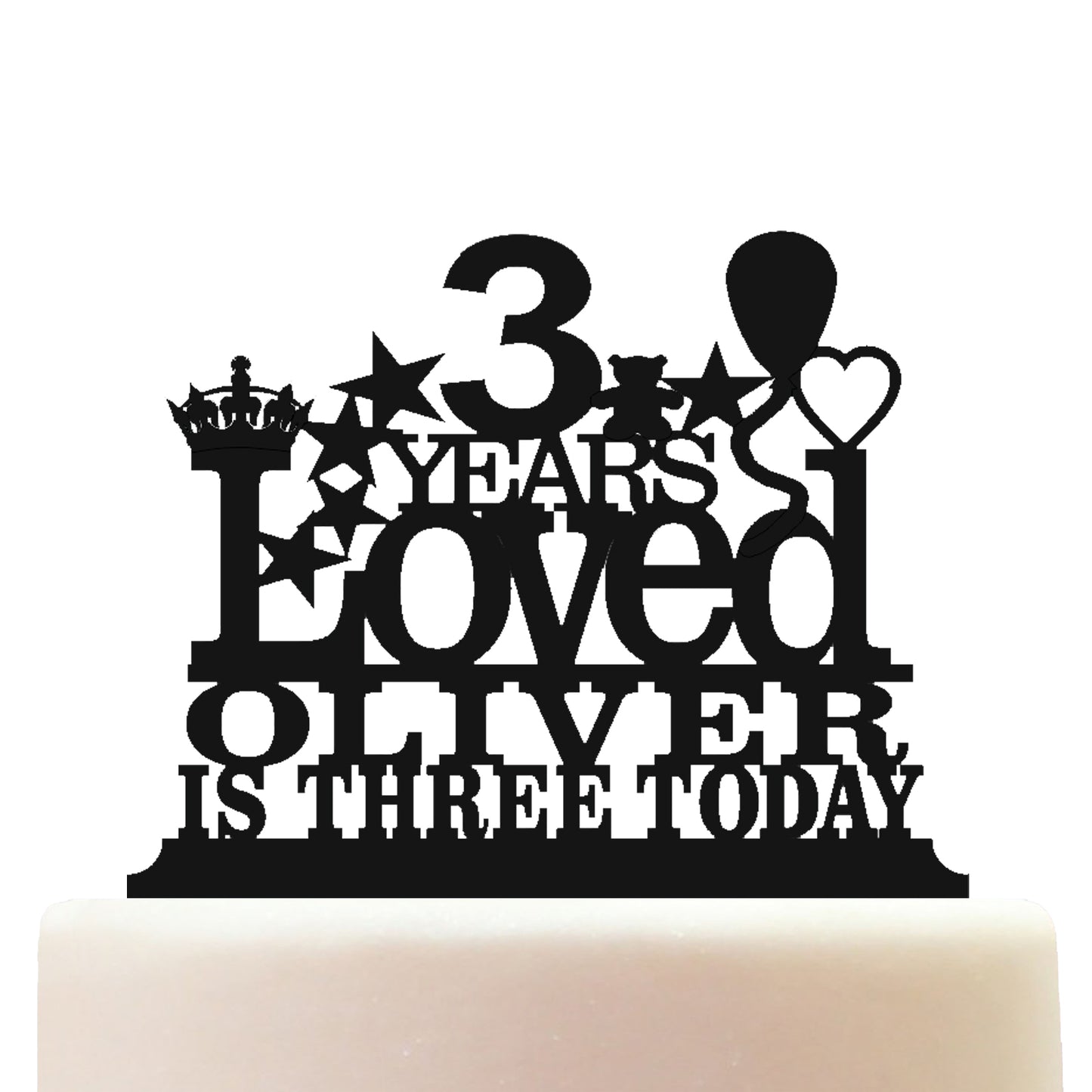 personalized acrylic happy 3rd birthday cake topper decorations