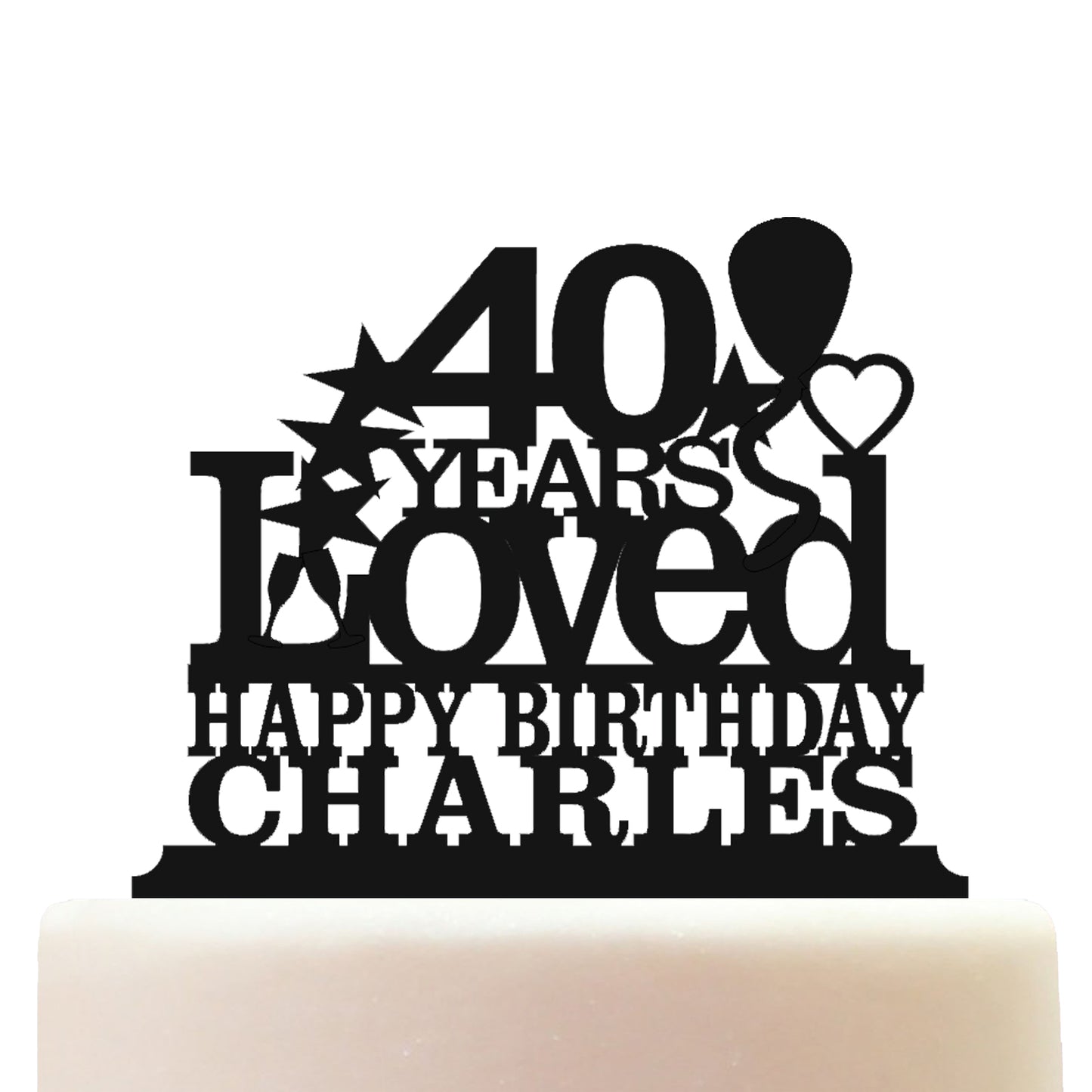 happy 40th birthday cake topper decorations personalized acrylic