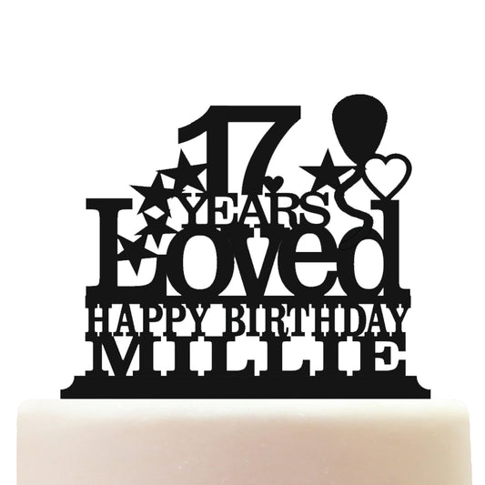 happy 17th birthday cake topper decorations personalized acrylic