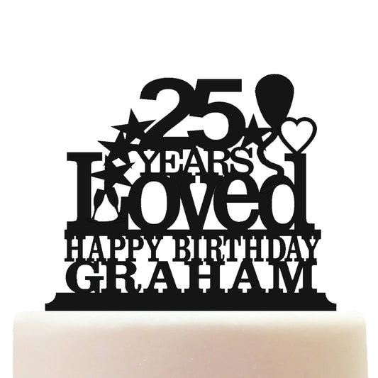 happy 25th birthday cake topper decorations personalized acrylic