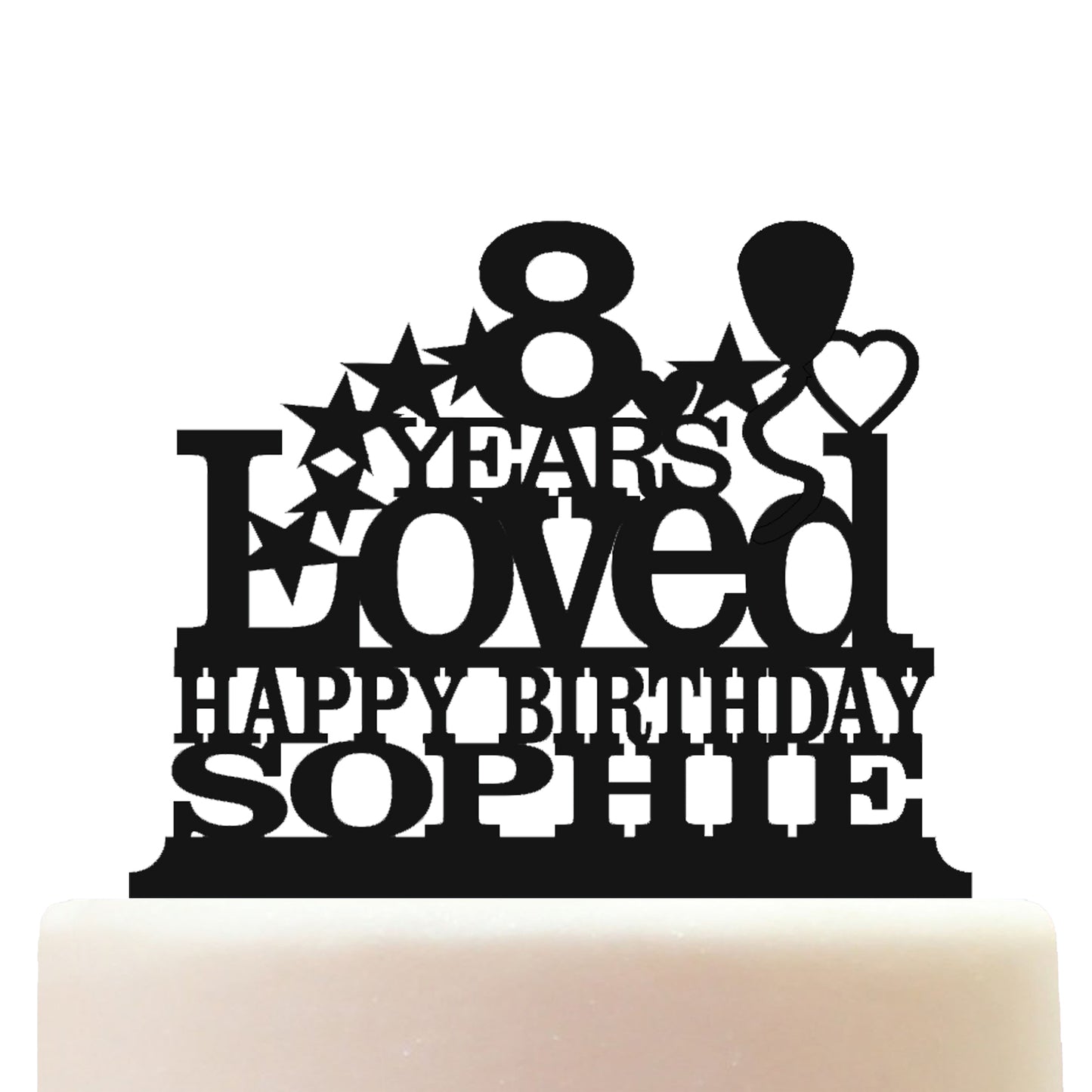 happy 8th birthday cake topper decorations