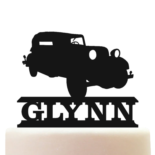 20s classic car cake topper decorations personalized acrylic