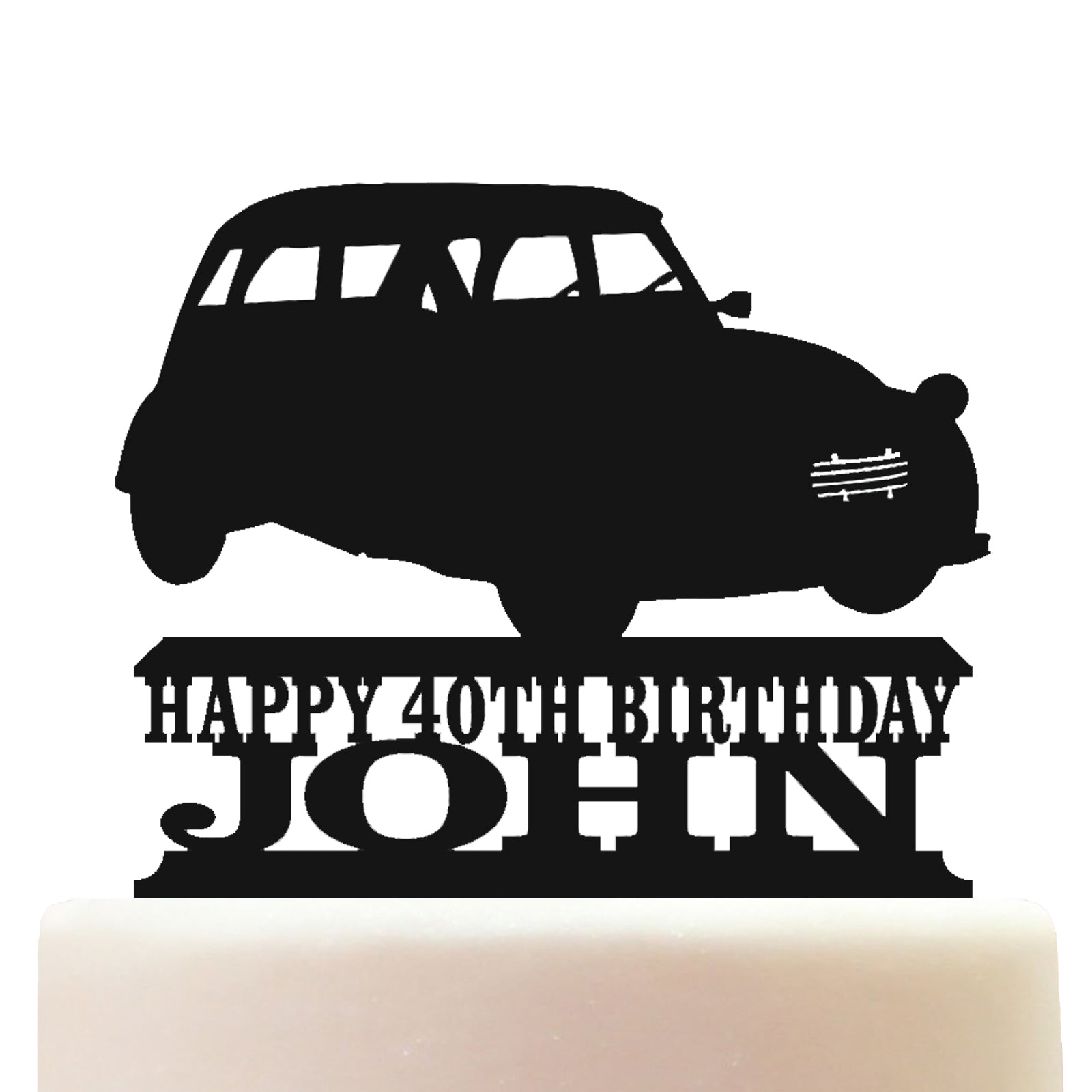 2cv french classic car cake topper decorations personalized acrylic