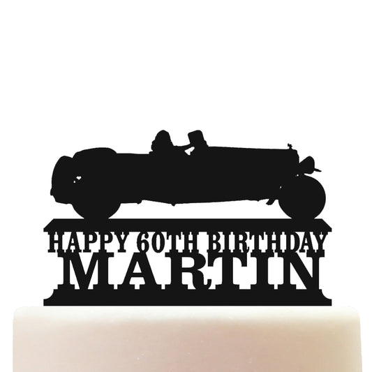 30s classic car cake topper decorations personalized acrylic