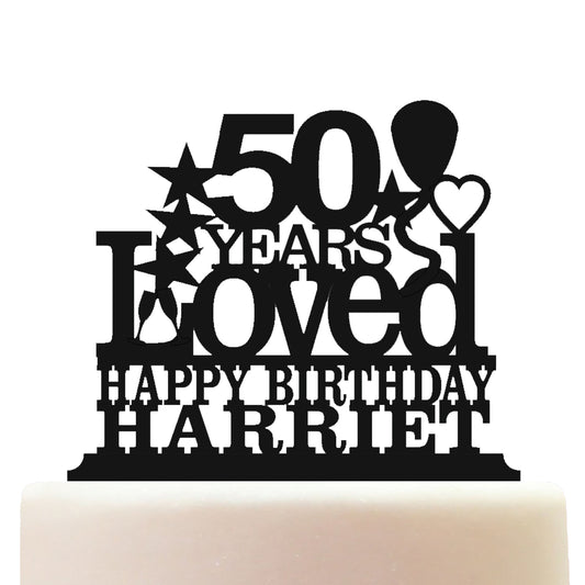 happy 50th birthday cake topper decorations personalized acrylic 