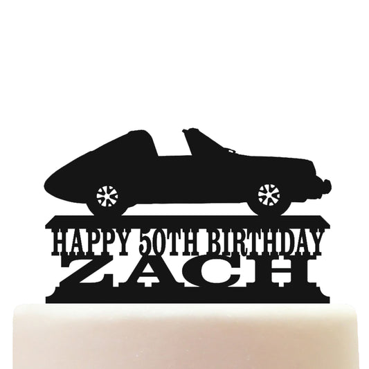 911 carrera convertible classic car cake topper decorations personalized acrylic