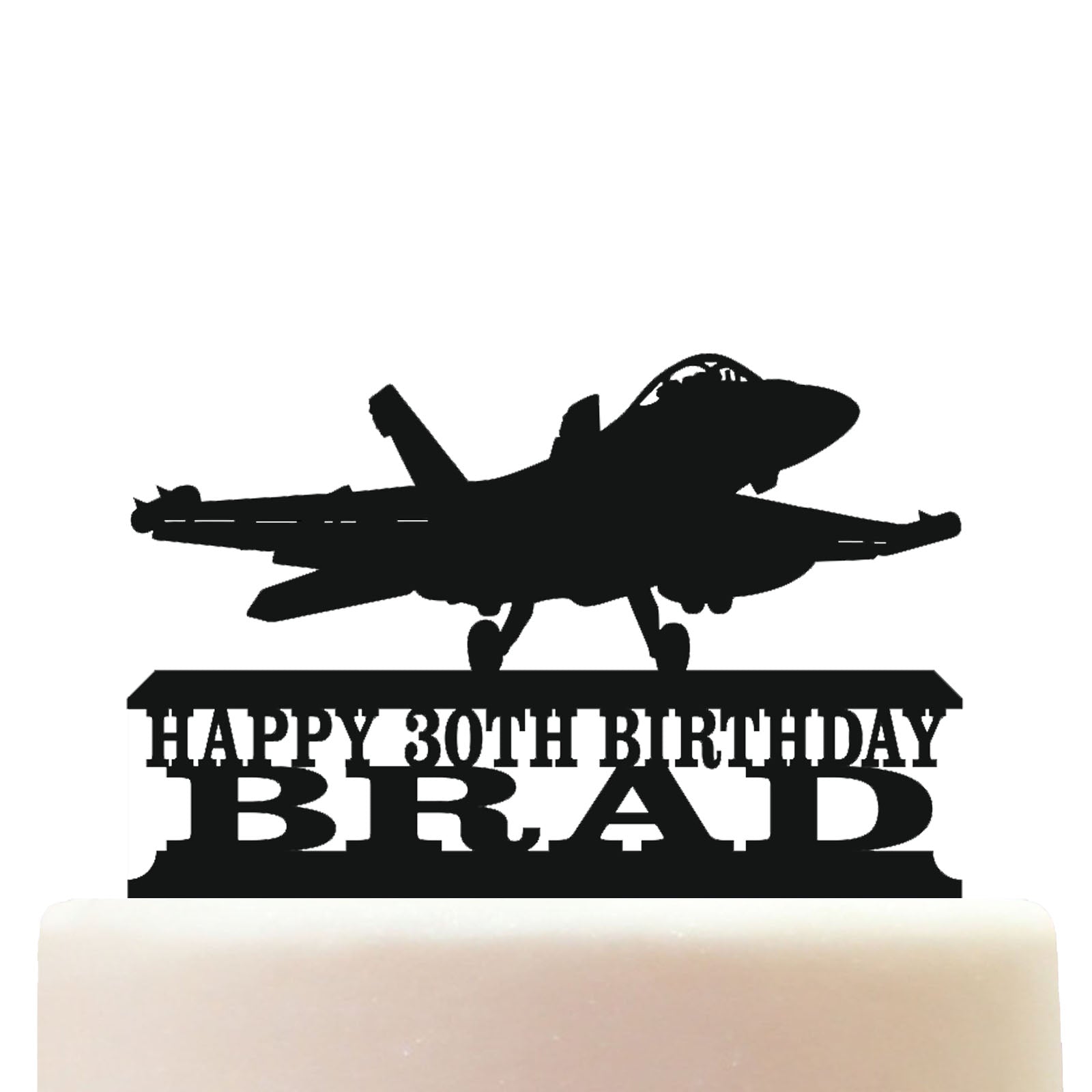 Air Force Fighter Plane Cake Topper Decorations Personalized Acrylic