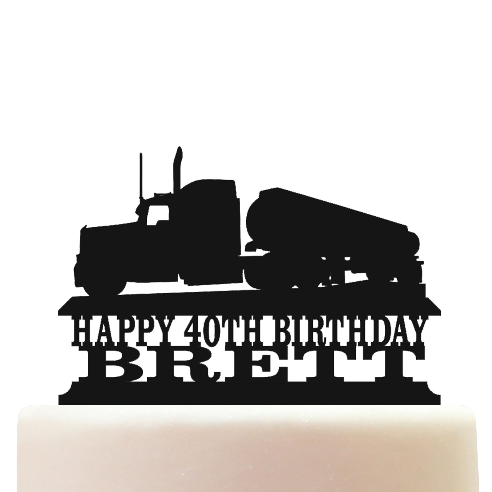 american tanker truck driver cake topper decorations personalized acrylic