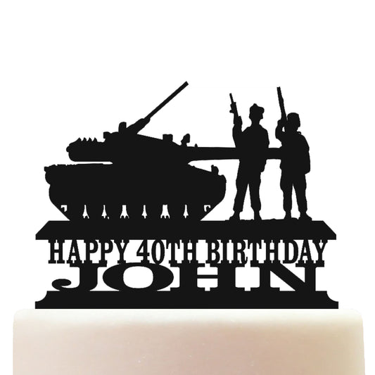 Army themed Cake Topper Decorations Personalized Acrylic