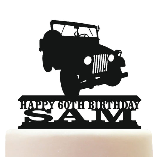 Army Utility Vehicle Cake Topper Decorations Personalized Acrylic