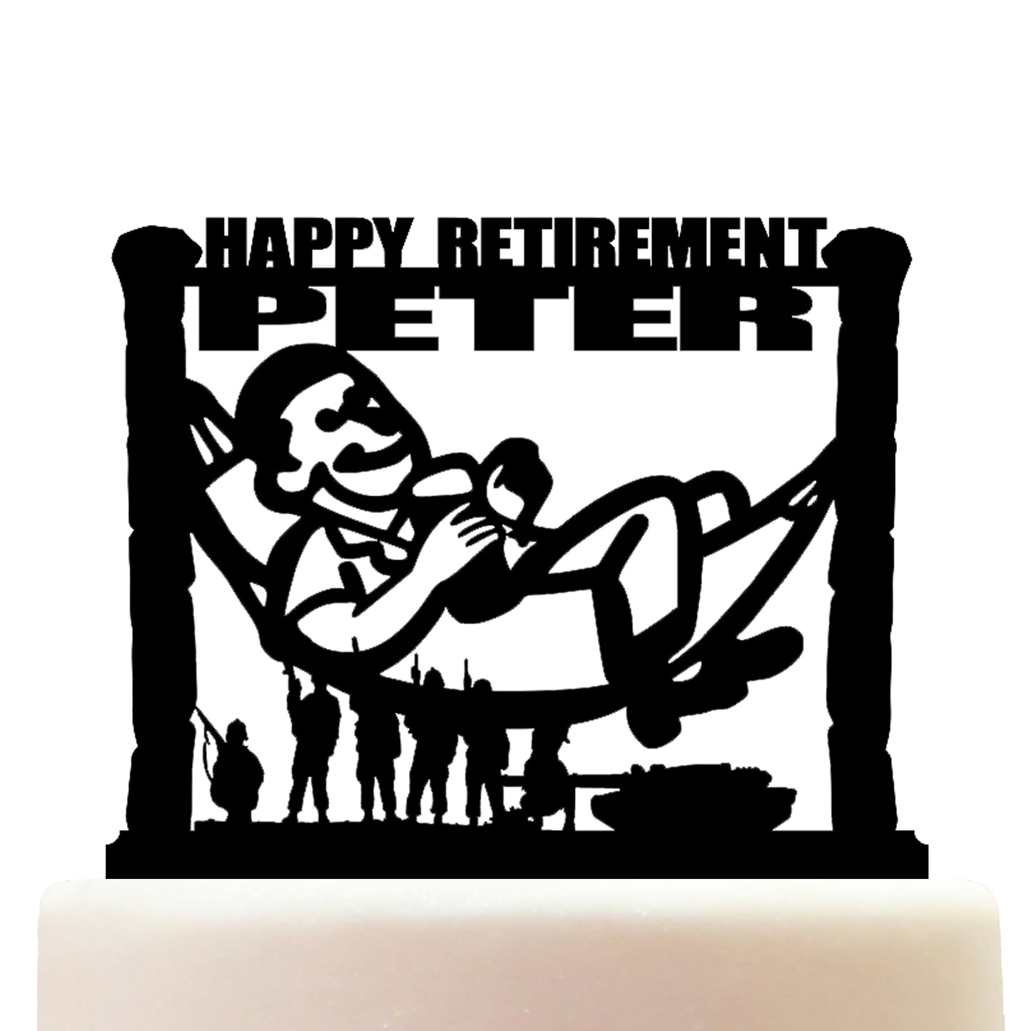 Army Retirement Cake Topper Decorations Personalized Acrylic