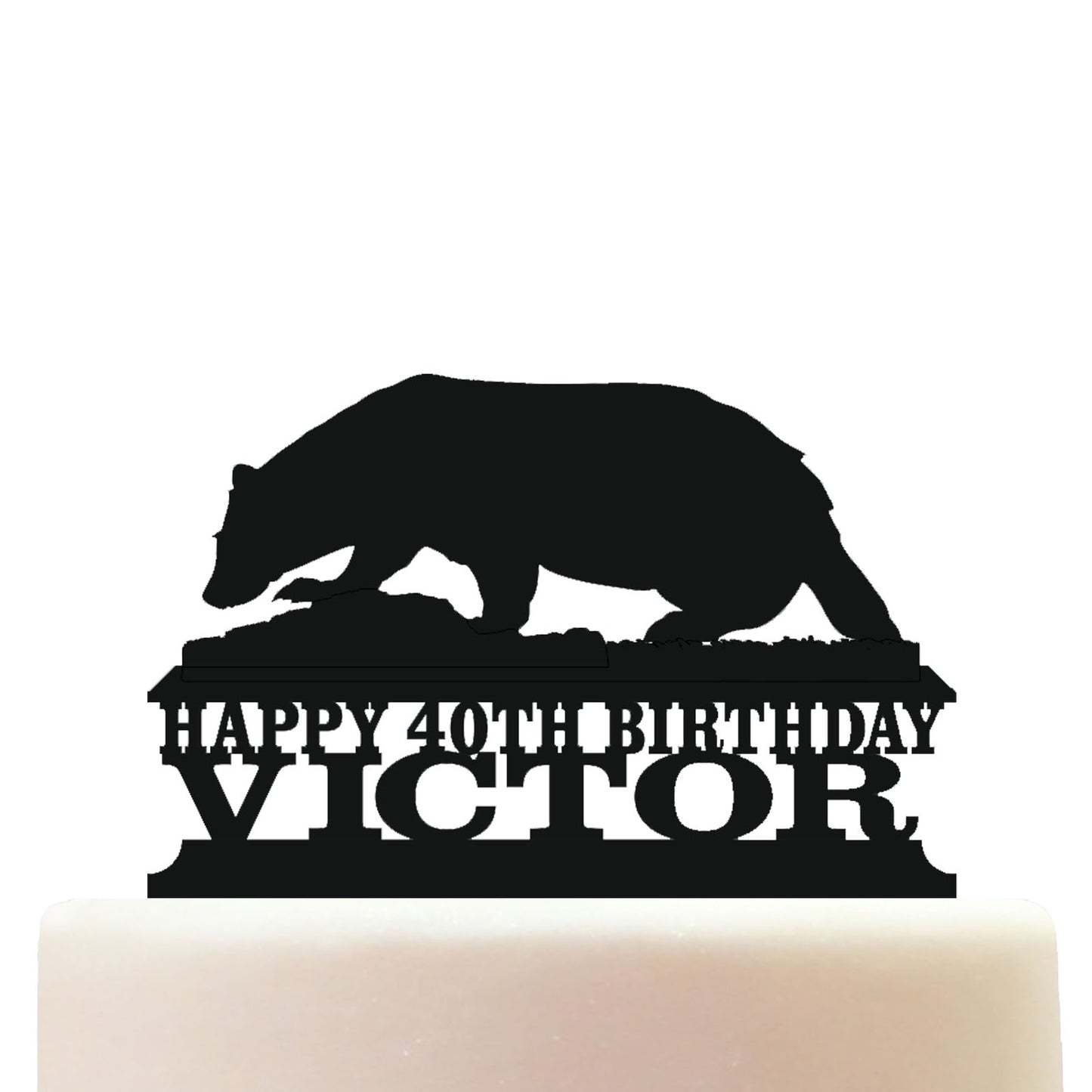 Badger Cake Topper Decorations Personalized Acrylic