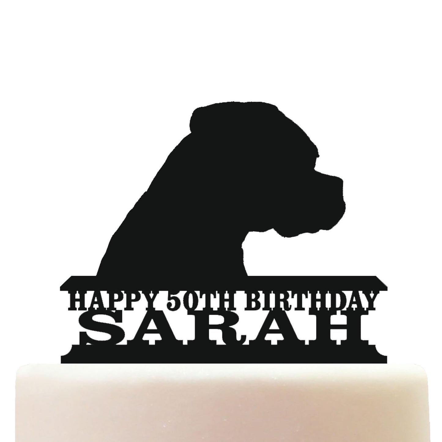 Boxer Dog Cake Topper Decorations Personalized Acrylic