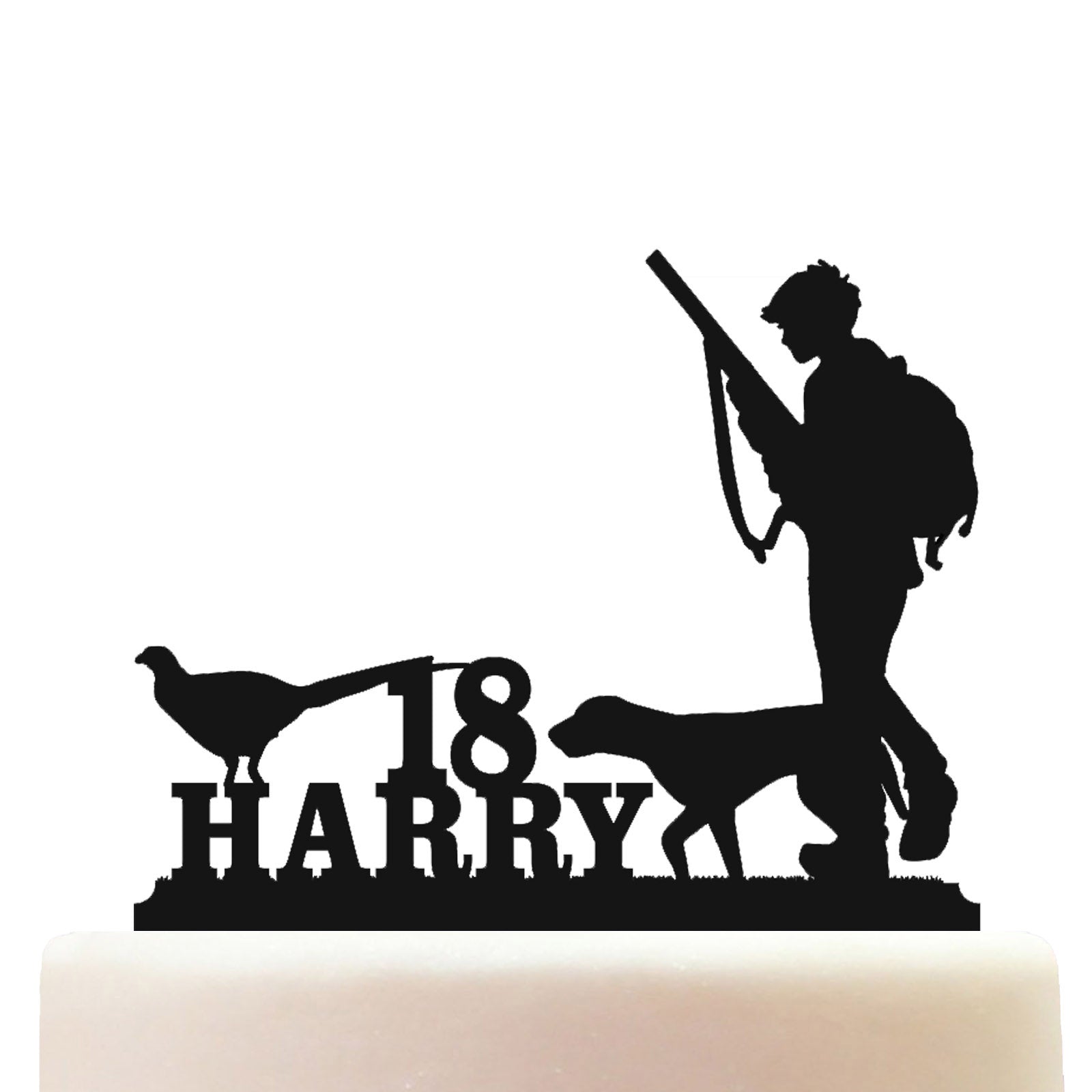 teenager pheasant hunting cake topper decorations personalized acrylic