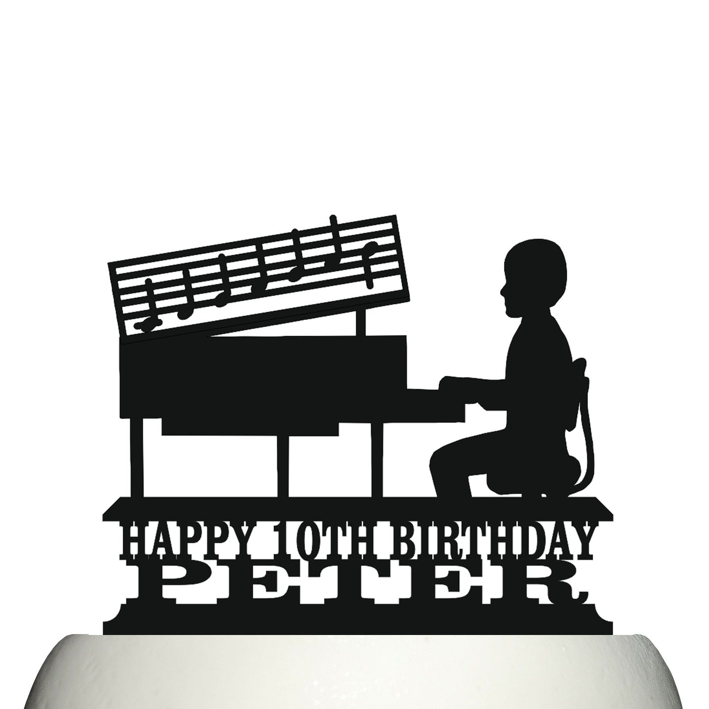 boy piano player cake topper decorations personalized acrylic