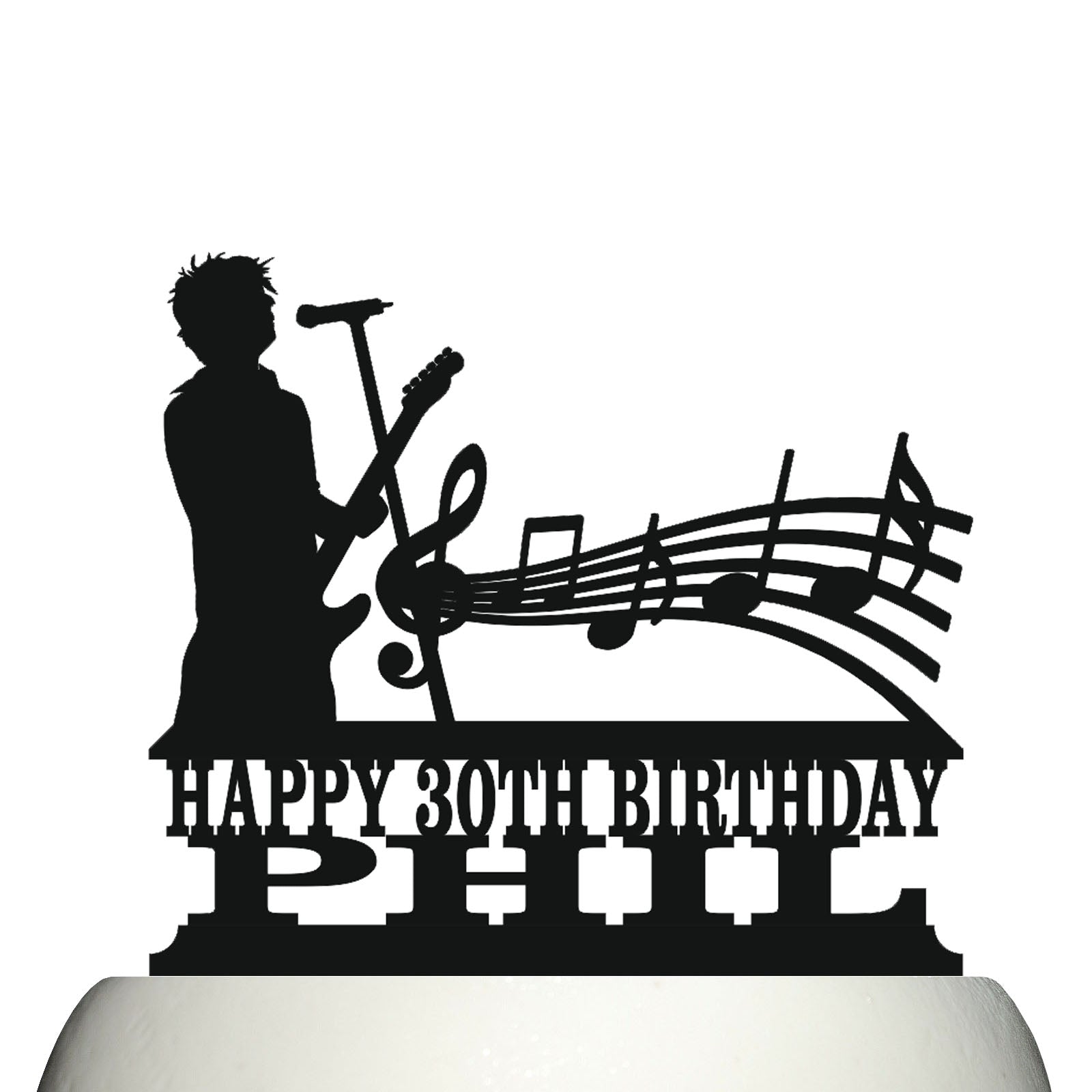 solo male karaoke singer cake topper decorations personalized acrylic