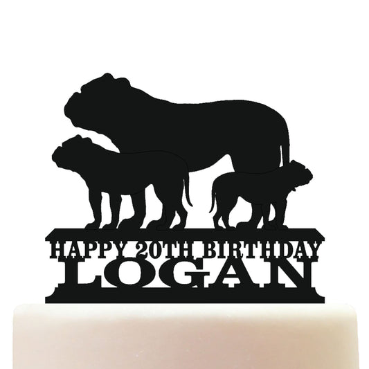 Bulldog Dog Cake Topper Decorations Personalized Acrylic