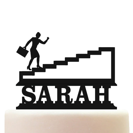 businesswoman corporate ladder cake topper decorations personalized acrylic