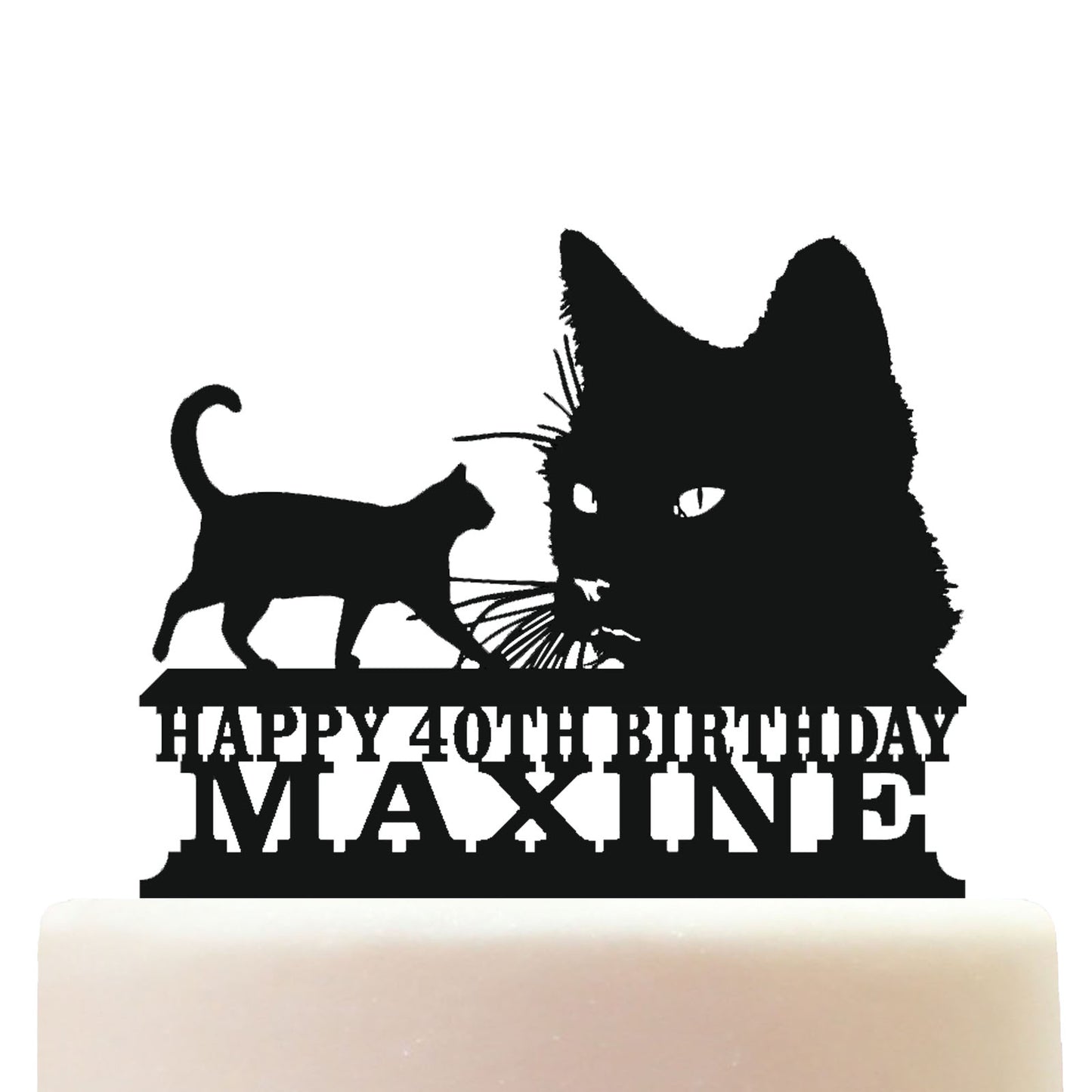 Feline Cat Cake Topper Decorations Personalized Acrylic