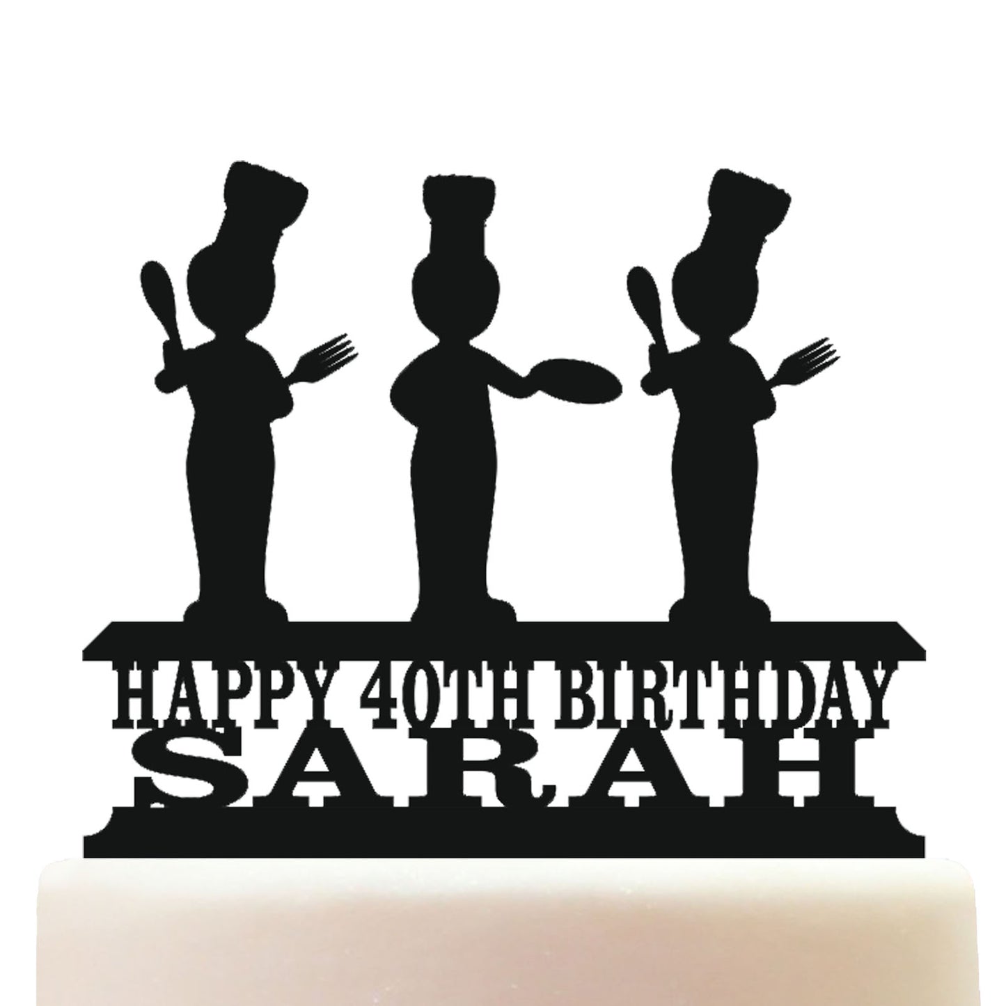 chef cake topper decorations personalized acrylic