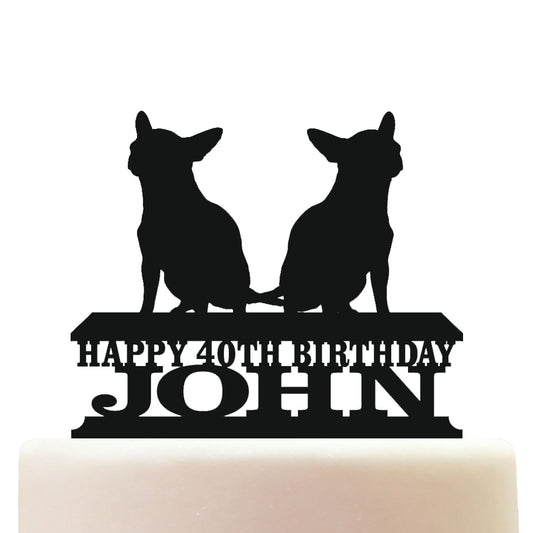 Chihuahua Pet Dog Cake Topper Decorations Personalized Acrylic