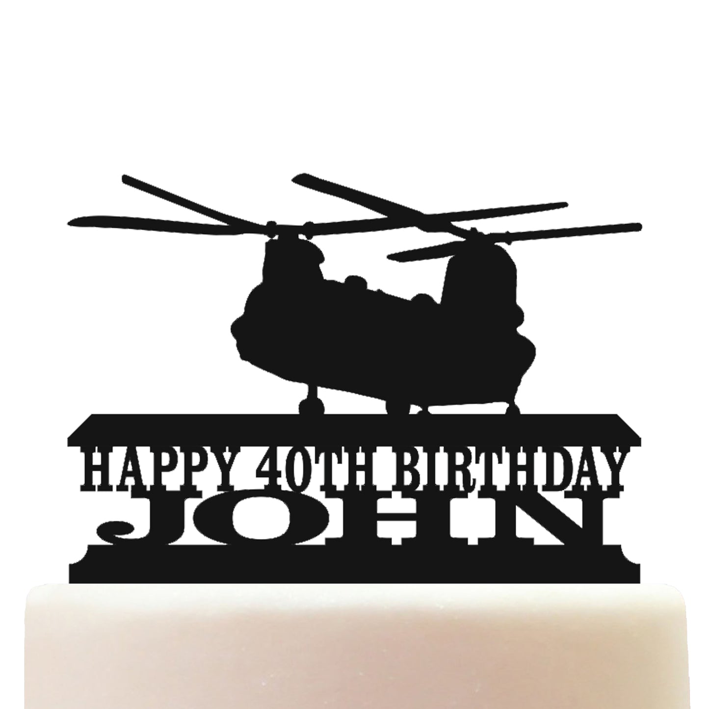 Chinook Helicopter Cake Topper Decorations Personalized Acrylic