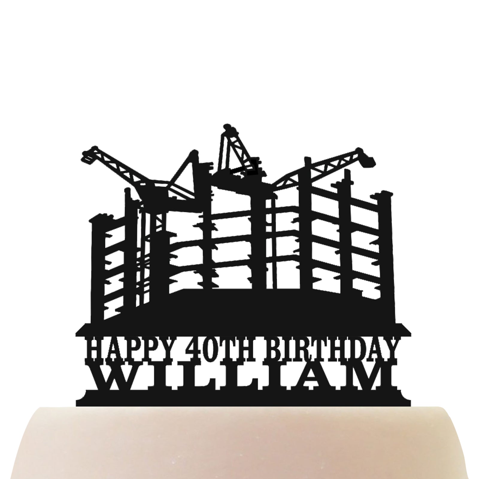 construction building site cake topper decorations personalized acrylic