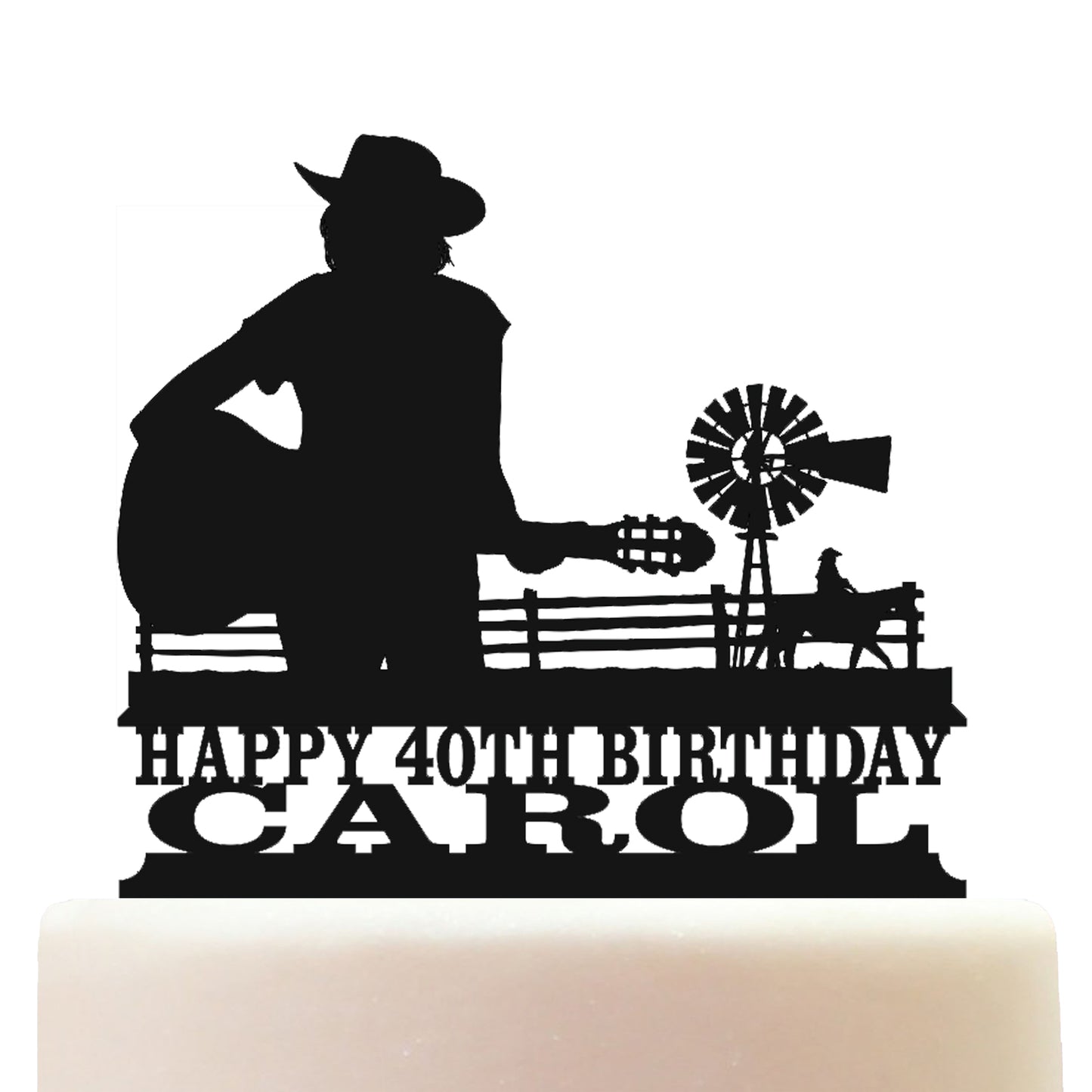 female country and western singer cake topper decorations personalized acrylic