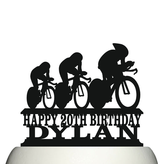 team trial cycling cake topper decorations personalized acrylic