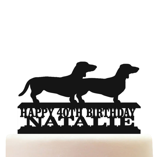 Dachshund Pet Dog Cake Topper Decorations Personalized Acrylic