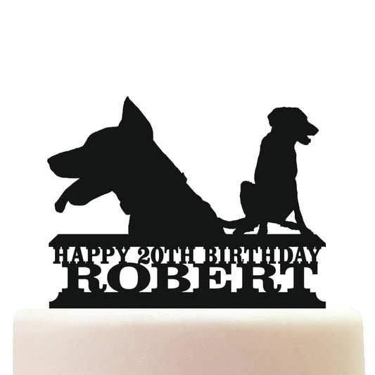 Doberman Pet Dog Cake Topper Decorations Personalized Acrylic