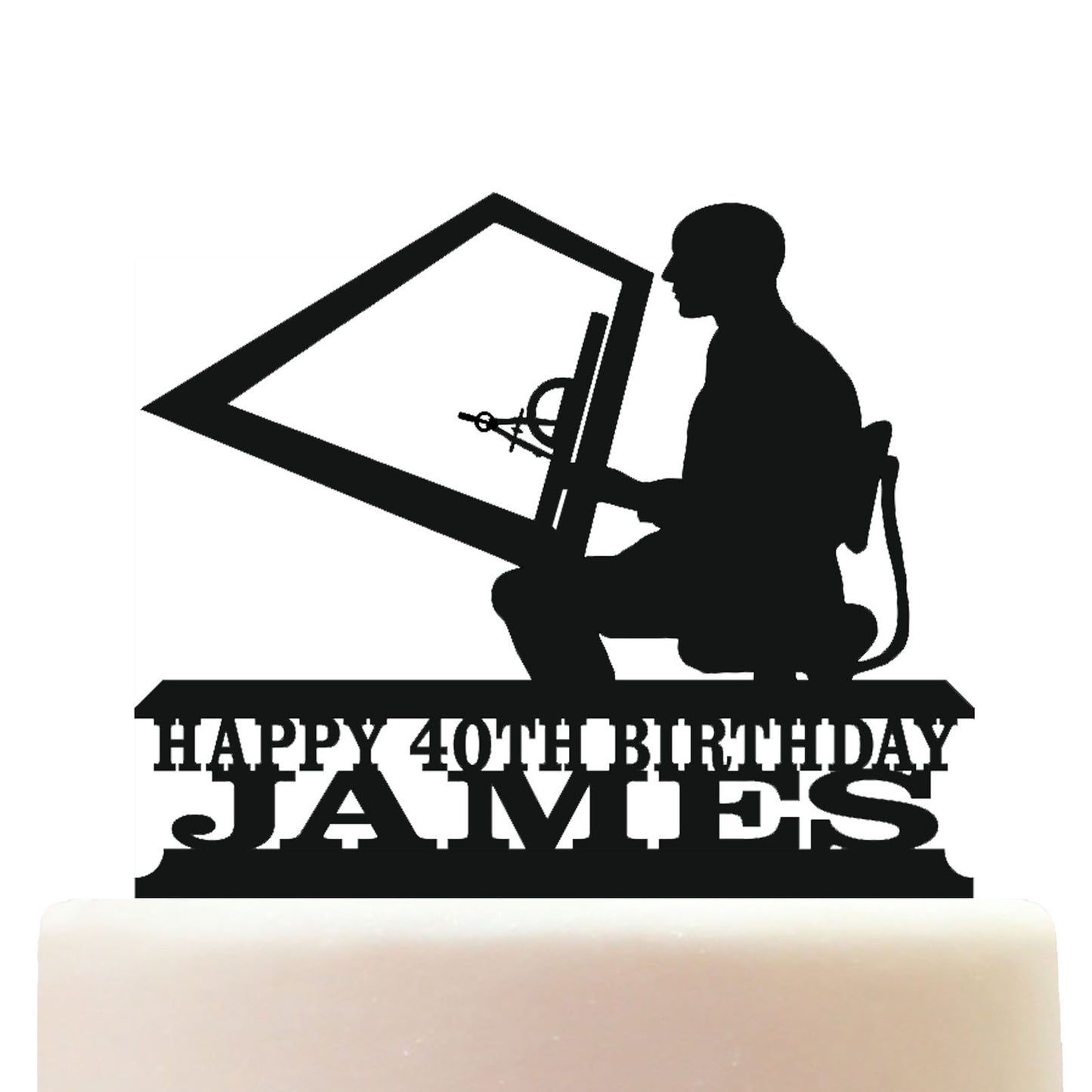 draftsman cake topper decorations personalized acrylic