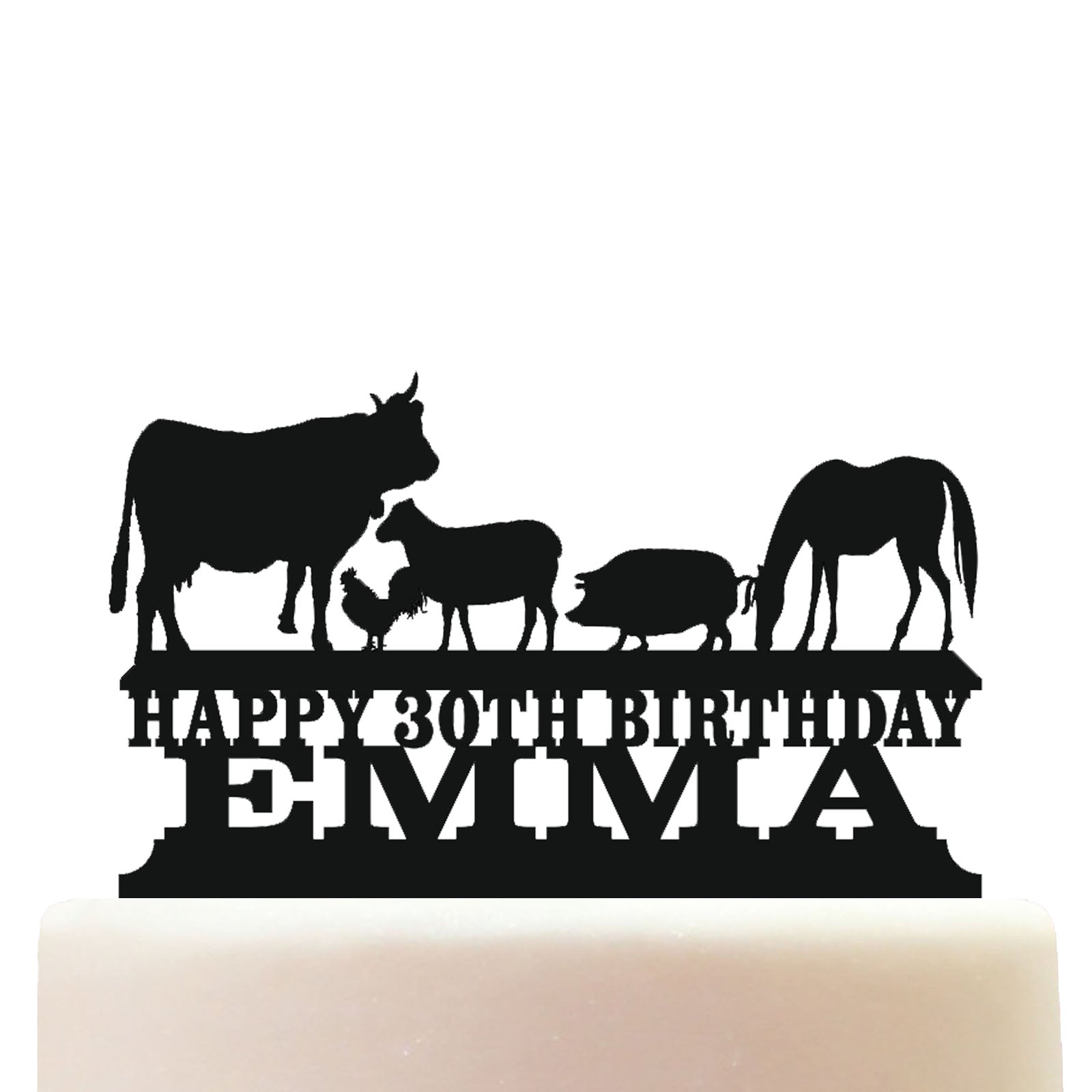 Farm Animals Cake Topper Decorations Personalized Acrylic