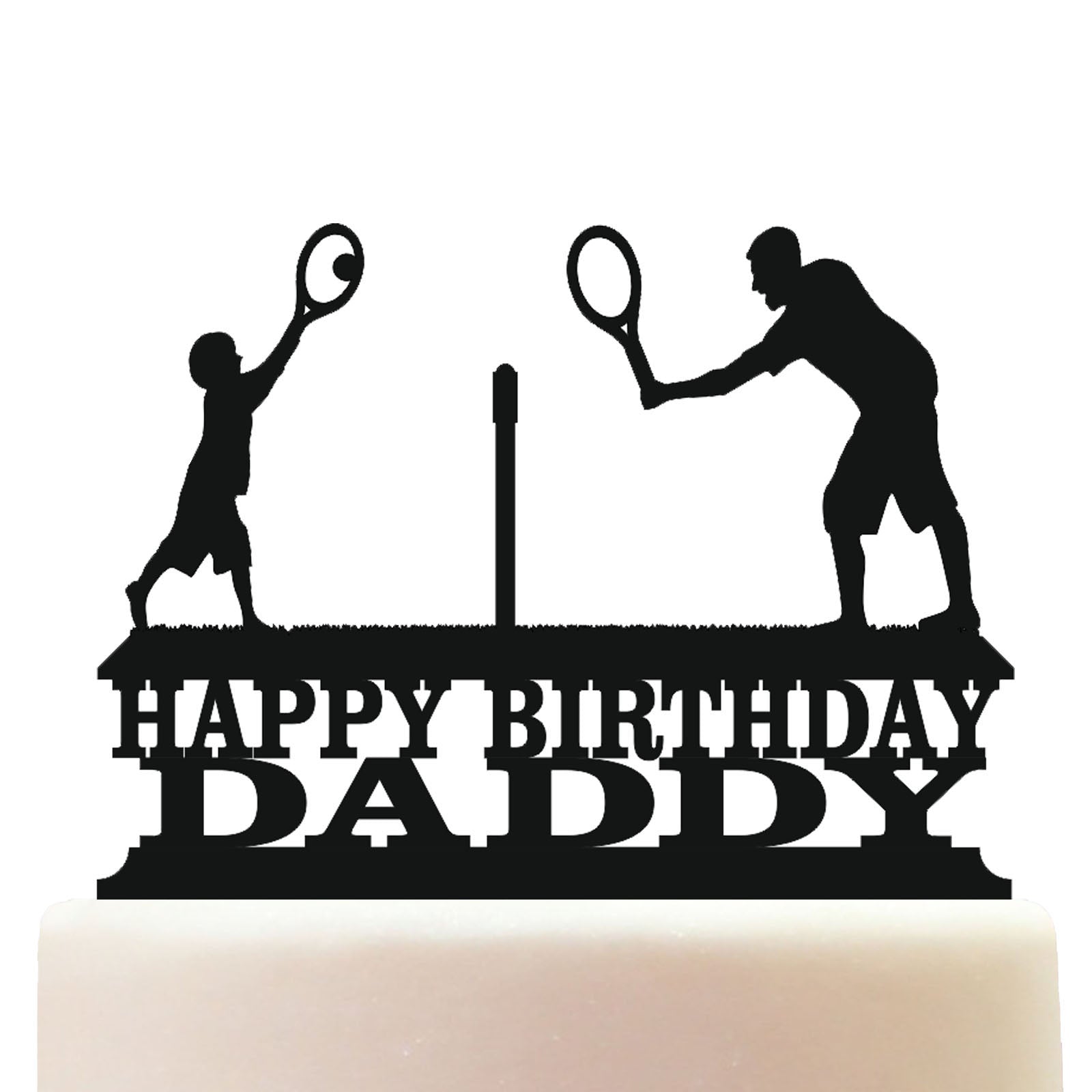 tennis father and son cake topper decorations personalized acrylic