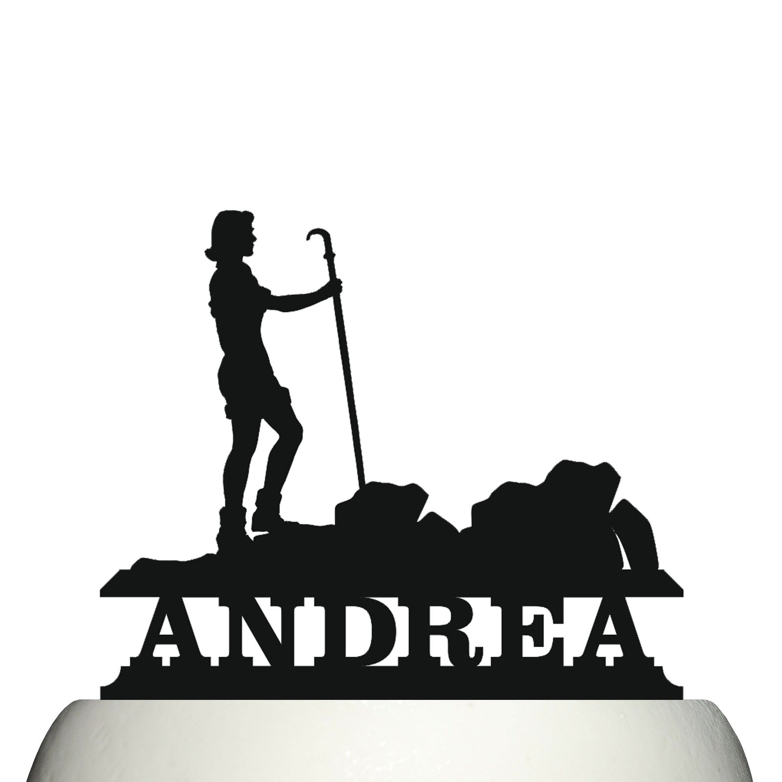 female hiking cake topper decorations personalized acrylic