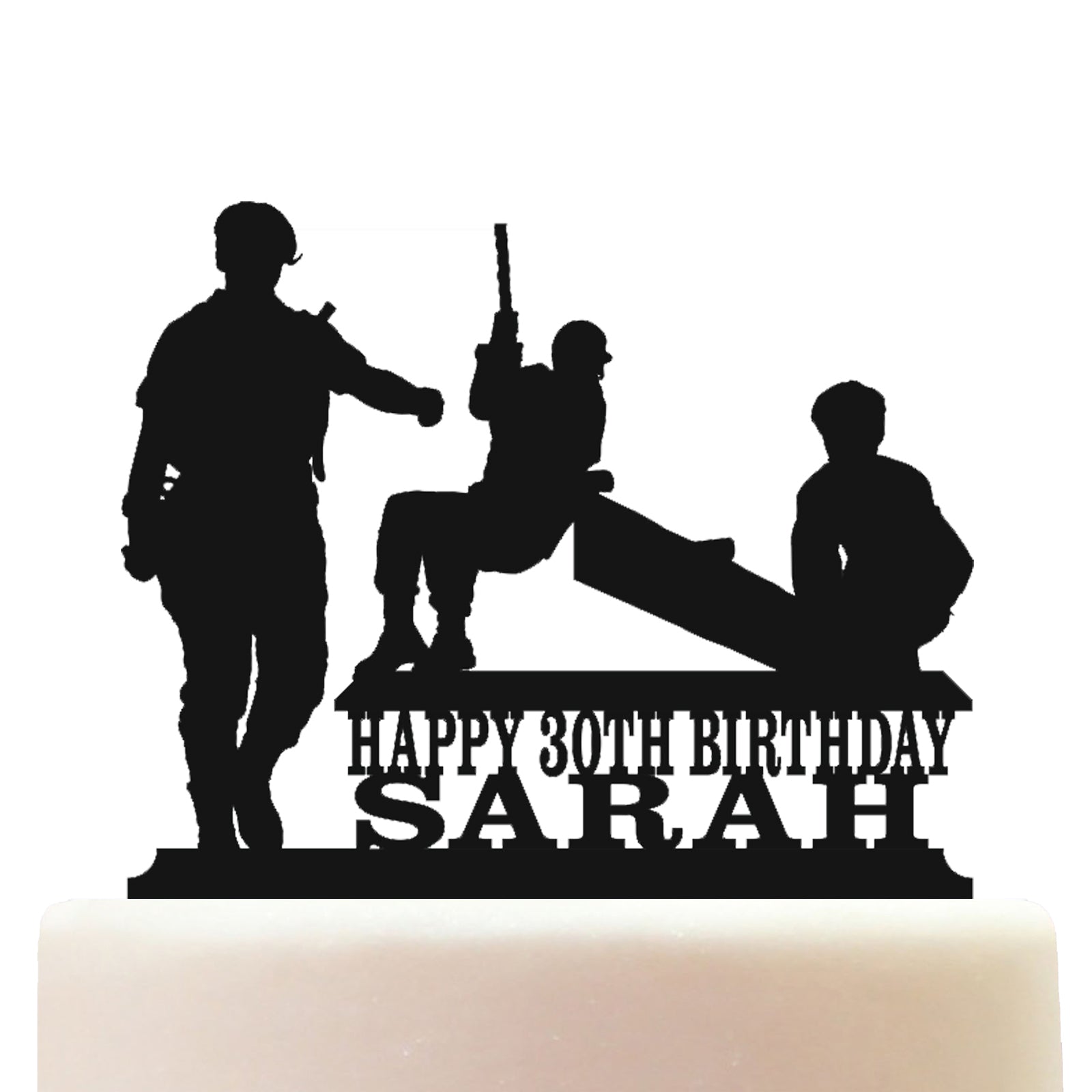 Female Soldier Cake Topper Decorations Personalized Acrylic