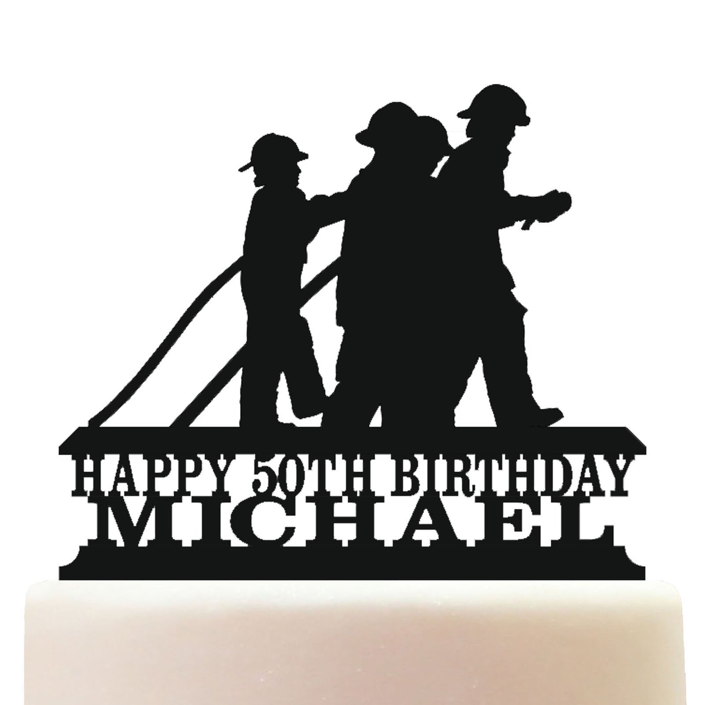 firefighter cake topper decorations personalized acrylic