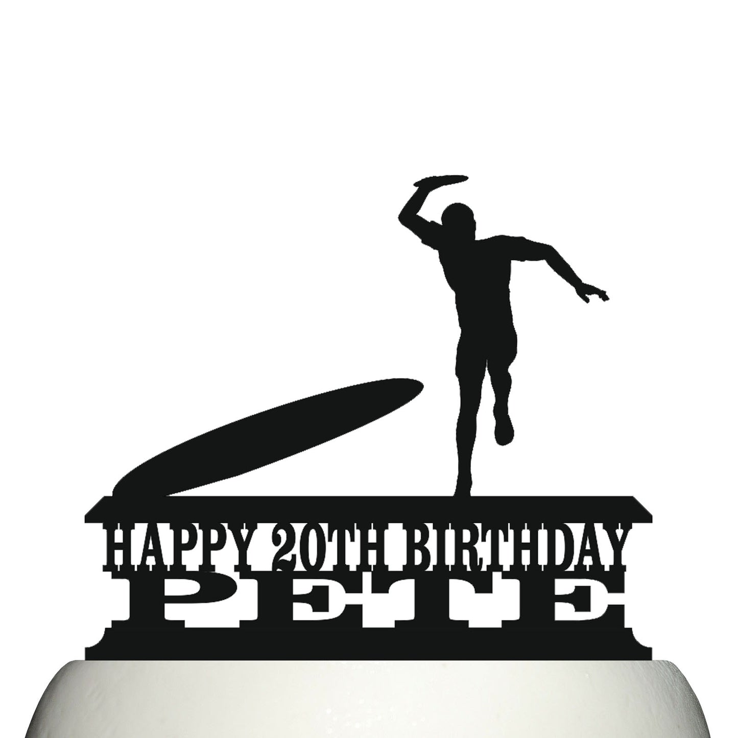 ultimate frisbee disc cake topper decorations personalized acrylic