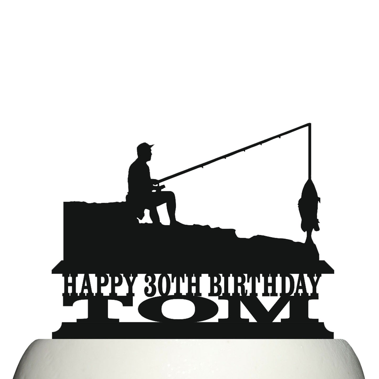 fisherman cake topper decorations personalized acrylic