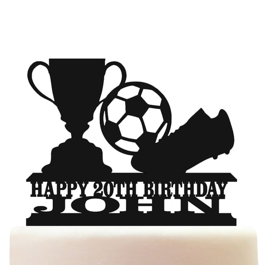 football trophy boot and ball cake topper decorations personalized acrylic