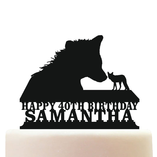 Fox Cake Topper Decorations Personalized Acrylic