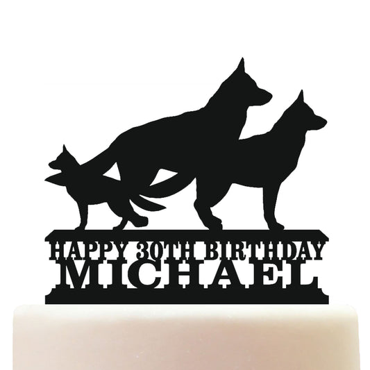 German Shepherd Pet Dog Cake Topper Decorations Personalized Acrylic