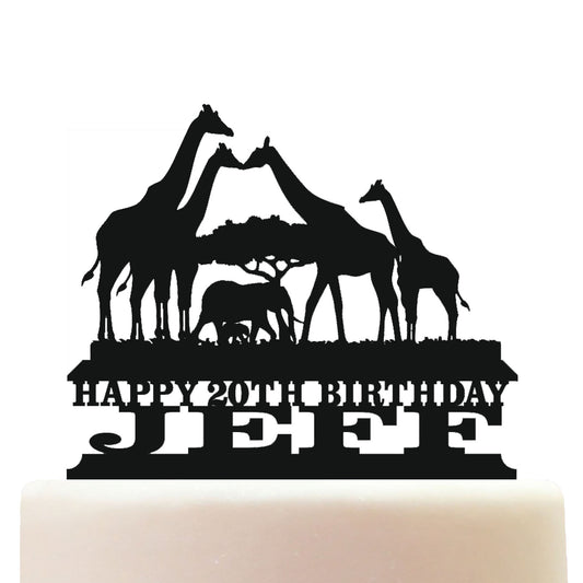 Giraffe Cake Topper Decorations Personalized Acrylic