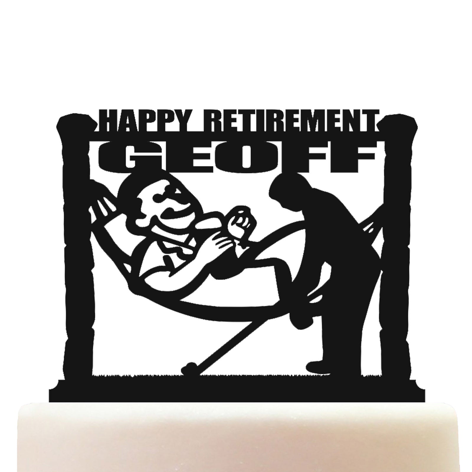 Golfer Retirement Cake Topper Decorations Personalized Acrylic