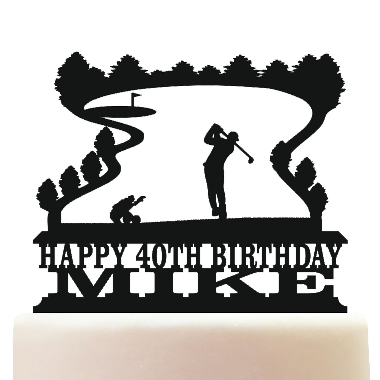 tee ground male golfer cake topper decorations personalized acrylic