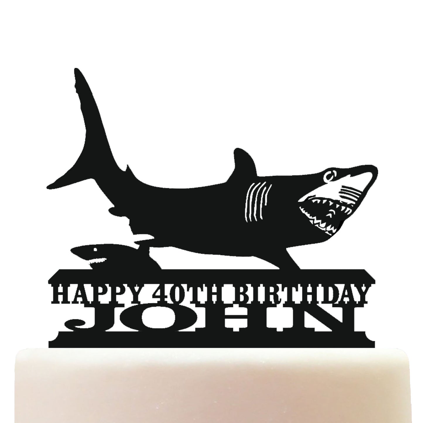 Great White Shark Cake Topper Decorations Personalized Acrylic