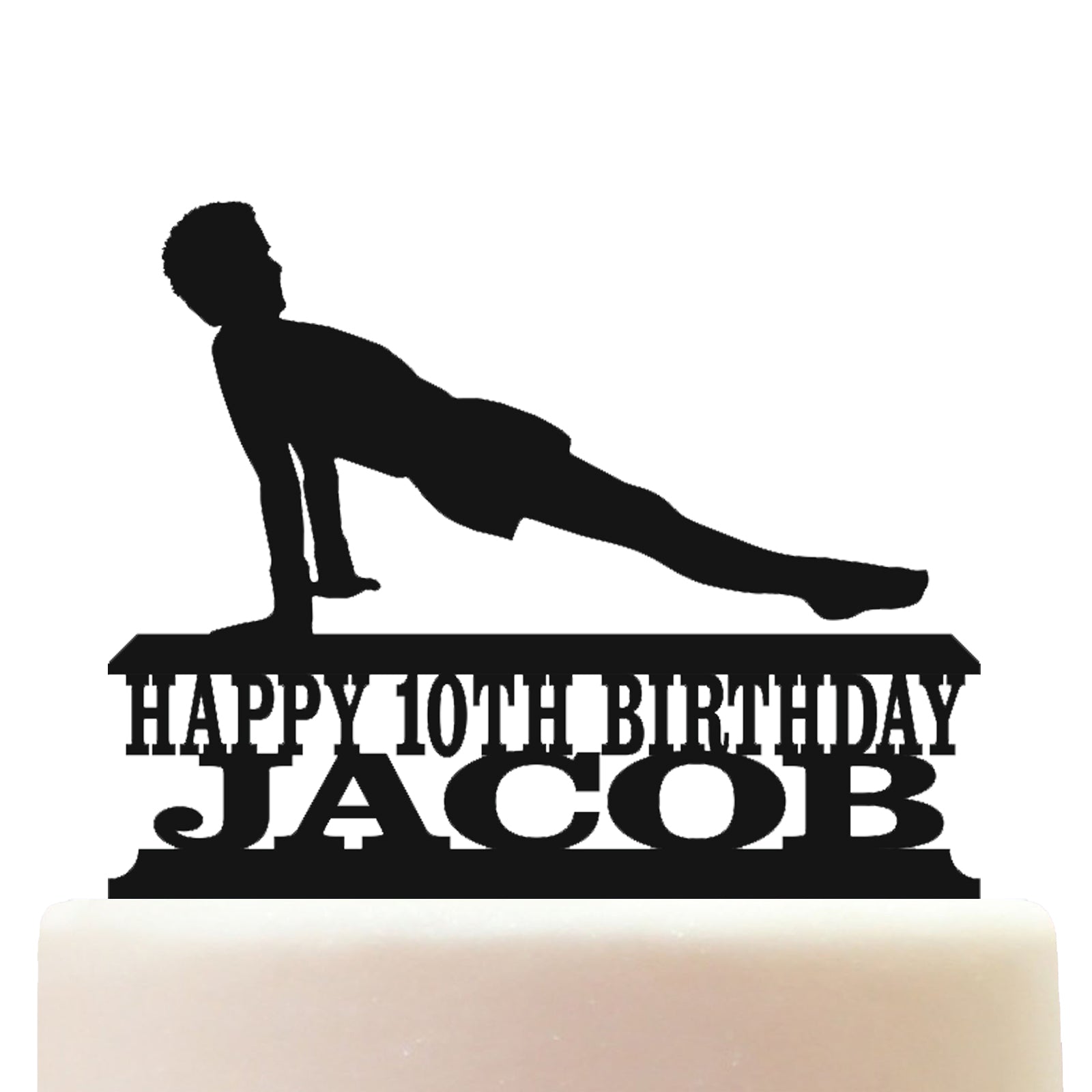 boy gymnast cake topper decorations personalized acrylic