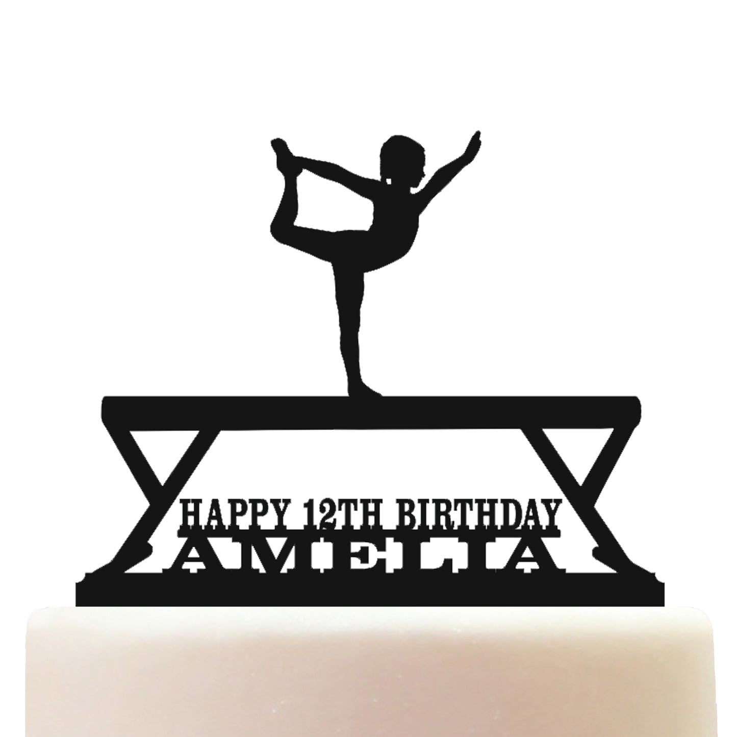 girl gymnast cake topper decorations personalized acrylic