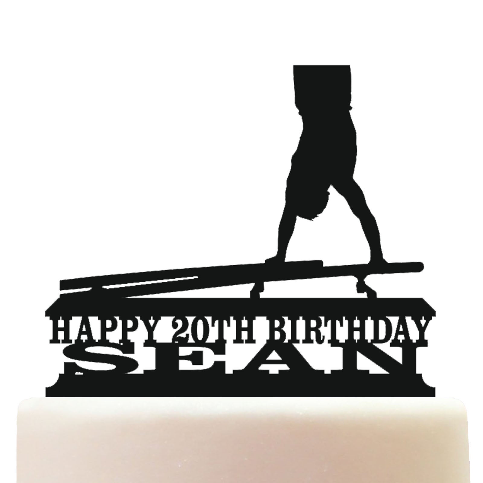 parallel bars gymnastics cake topper decorations personalized acrylic