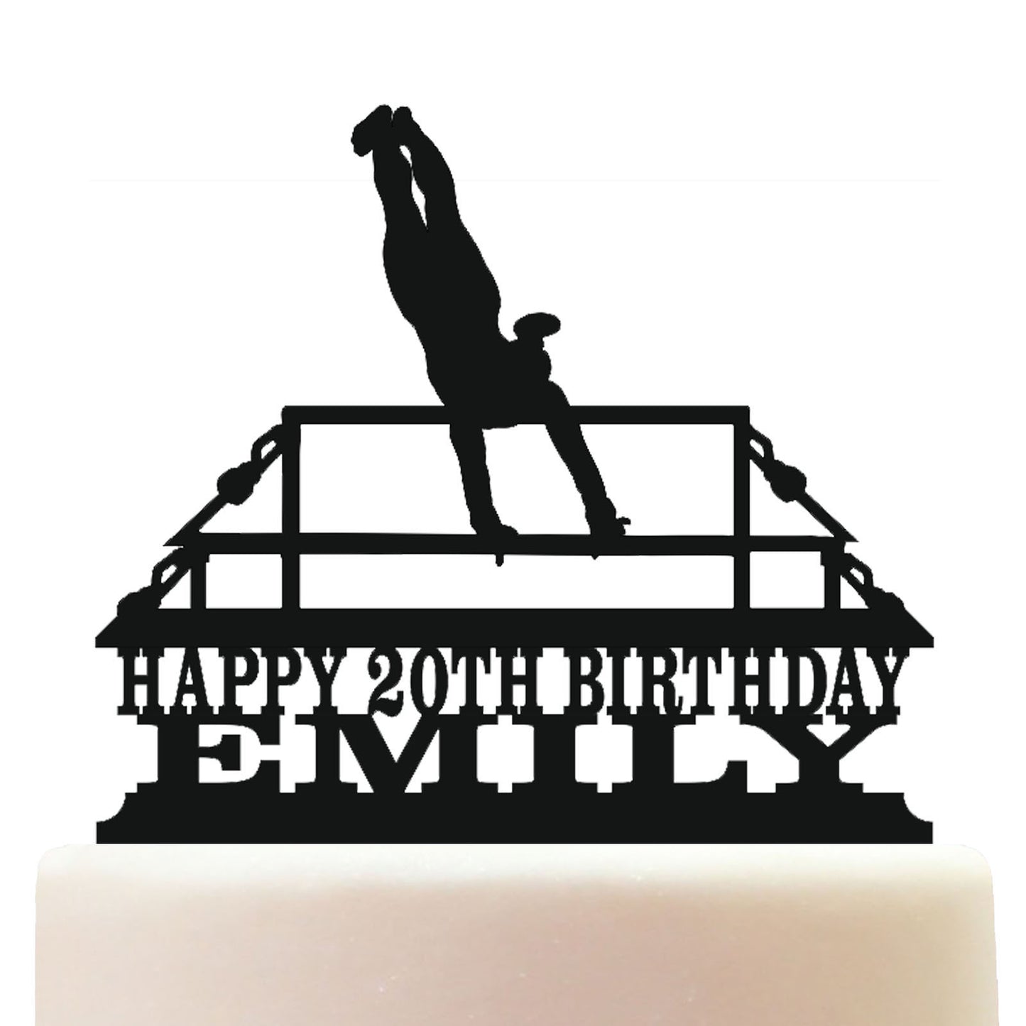 uneven bars gymnastics cake topper decorations personalized acrylic